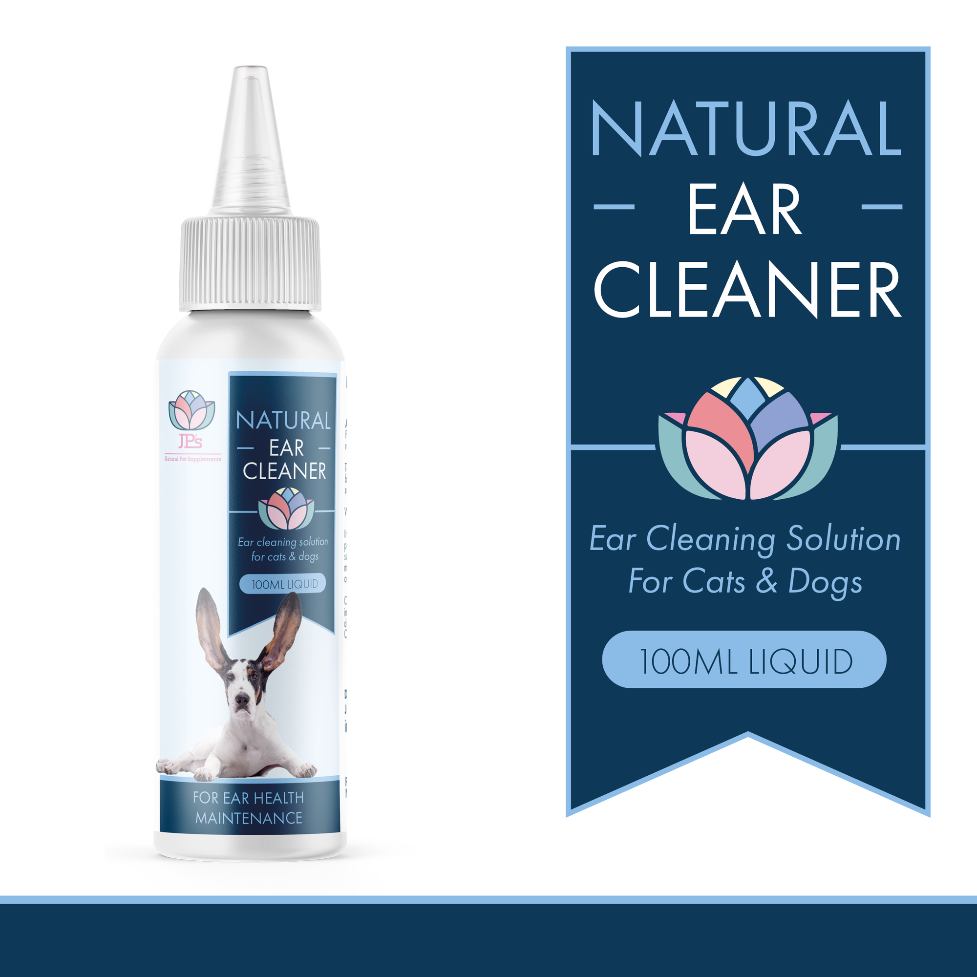 Natural ear cleaner for dogs and cats